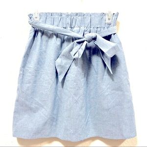 Chambray Skirt Pockets & Tie Belt Size S Francesca’s